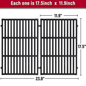 X Home 7638 Grill Grates Replacement for Weber Spirit 300 Series, E-310 E-330, Genesis Silver/Gold B & C Grill Replacement Parts, Cast Iron, 17.5 x 11.9 Inch, 2-Pack