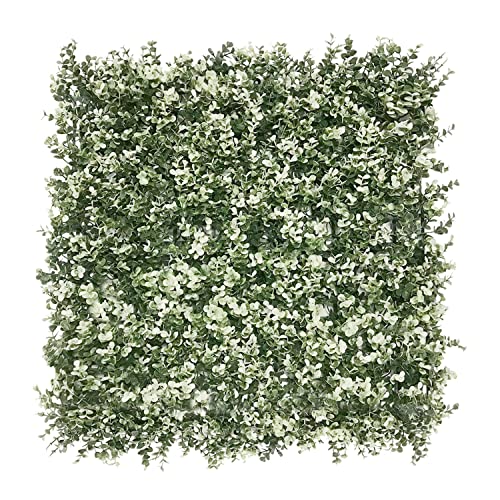 Windscreen4less Artificial Faux Ivy Leaf Decorative Fence Screen 20'' x 20" Boxwood/Milan Leaves Fence Patio Panel, Buxus White 1 Piece