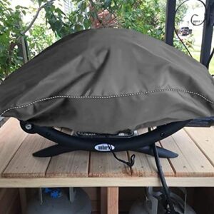 EPCOVER Portable Grill Cover for Weber Q2000, Q200 Series and Baby Q Gas Grill, Compared to Weber 7111, All Weather Protection，Gray