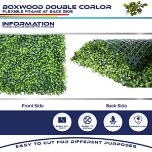 Windscreen4less Artificial Faux Ivy Leaf Decorative Fence Screen 20'' x 20" Boxwood/Milan Leaves Fence Patio Panel, Harmonious Boxwood 2 Pieces