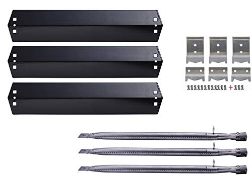 Htanch PN5051 (3-Pack) SA5051 (3-Pack) 18 15/16" Heat Plate and Burner and Hanger Brackets Replacement Parts for Chargriller 3001 3008 3030 4000 5050 5072,5252, 5650,4208 King Griller 3008
