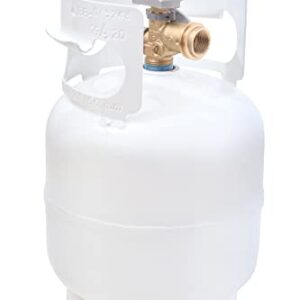 Flame King YSN5LB-GAUGE 5lb Steel Propane Tank Cylinder with Gauge and OPD Valves for Grills and BBQs, Camping, Fishing, & Outdoor Activities, White