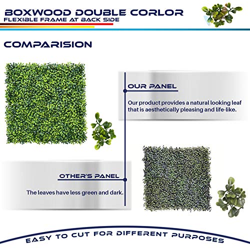 Windscreen4less Artificial Faux Ivy Leaf Decorative Fence Screen 20'' x 20" Boxwood/Milan Leaves Fence Patio Panel, Harmonious Boxwood 30 Pieces