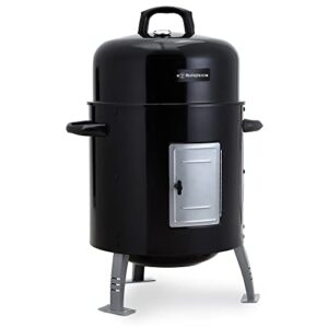 westinghouse bullet smoker – portable 16-inch char broil steel smoker – features a black powder coated lid with porcelain cooking grid – perfect for outdoors