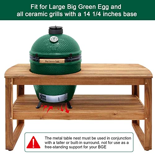 Quantfire Grill Stand Table Nest for Large Big Green Egg, Big Green Egg Accessories Kamado Grill Table Nest Stand