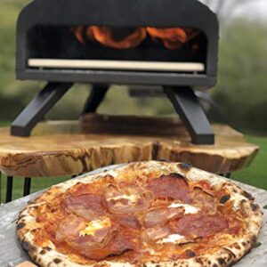 Bertello Outdoor Pizza Oven Black + Pizza Peel Combo. Outdoor Wood Fired Pizza Oven and Portable Pizza Oven