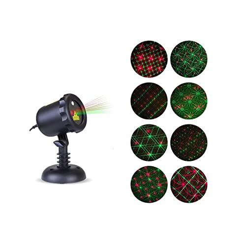Motion 8 Patterns in 1, Outdoor Indoor Garden Laser Lights, Projector Laser Lighting Show, Waterproof, Landscape Lighting Ornament Decoration for Christmas, Holidays and Parties