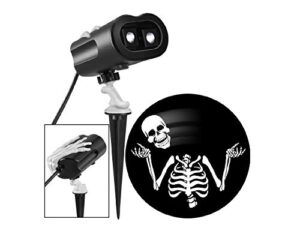 halloween white grimmotion skeleton with moving head lightshow projection