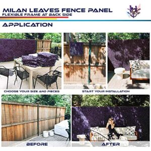 Windscreen4less Artificial Plant Leaves Faux Ivy Leaf Decorative Wall Fence Screen 20'' x 20" Purple Peanut Leaves 12 Pcs