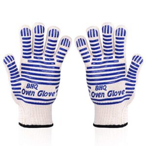 czsyzczs extreme heat resistant oven gloves -oven mitt hand protection from air fryer cooking gloves for bbq grilling baking cutting welding smoker fireplace party present christmas use (blue)