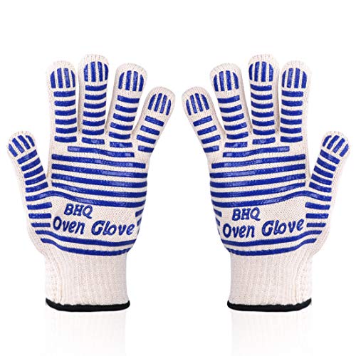 CZSYZCZS Extreme Heat Resistant Oven Gloves -Oven Mitt Hand Protection from Air Fryer Cooking Gloves for BBQ Grilling Baking Cutting Welding Smoker Fireplace Party Present Christmas Use (Blue)