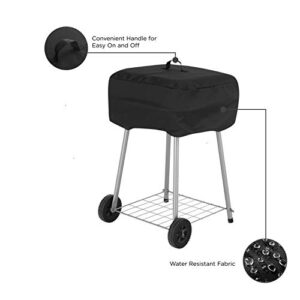Modern Leisure 2974 Chalet Walk-A-Bout Charcoal Grill Cover (21.5 L x 21.5 D x 14.5 H inches) Water-Resistant, Black