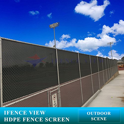 Ifenceview 8'x3' to 8'x50' Black Shade Cloth/Fence Privacy Screen Fabric Mesh Net for Construction Site, Yard, Driveway, Garden, Railing, Canopy, Awning 160 GSM UV Protection (8' x 3')