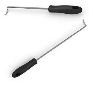 cave tools food flipper and meat hook for grilling, flipping, and turning vegetables and meats bbq grill and smoker accessories, right-handed, large (17 in) + small (12 in)