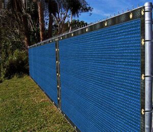 ifenceview 6’x3′ to 6’x50′ blue shade cloth fence privacy screen fence cover panels mesh net for construction site yard driveway garden pergola gazebos railing canopy awning 165 gsm (6′ x 50′)