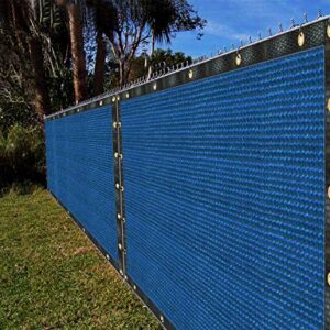 Ifenceview 6'x3' to 6'x50' Blue Shade Cloth Fence Privacy Screen Fence Cover Panels Mesh Net for Construction Site Yard Driveway Garden Pergola Gazebos Railing Canopy Awning 165 GSM (6' x 50')