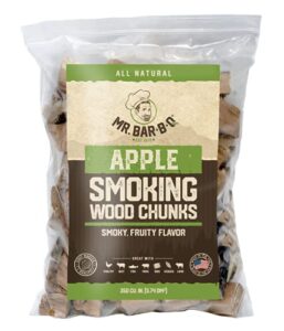 mr. bar-b-q apple smoking wood chunks | all-natural bbq wood chunks | delicious smokey fruity flavor | 3.5 pound bag of wood chunks