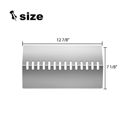 Clivimi Stainless Steel Grill Heat Plates Shield Flame Tamer, 12 7/8" BBQ Gas Grill Replacement Parts for Bull Angus 47628, 47629, Outlaw 26038, 26039, Steer Premium 69008, Cal Flame G series 4 burner