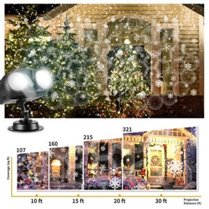 Vivastate Christmas Snowflake Projector Lights with Remote Control, LED Indoor Outdoor Waterproof Snowfall Projection Lamp for Christmas Xmas Holiday Party Home Decoration