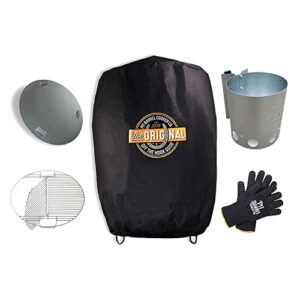 Pit Barrel Cooker Original Ultimate Accessory Pack - Charcoal Chimney Starter, Grill Cover (18.5 inches), Hinged Grill Grate (18.5 inches), Attachable Ash Pan (18.5 inches), and Heat Resistant Pit Gri