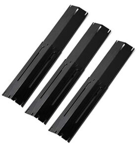 delsbbq universal adjustable grill heat plate replacement for gas grill, porcelain steel heat plate shield, flavorizer bar, extends from 11.75″ up to 21″ l (pack of 3)