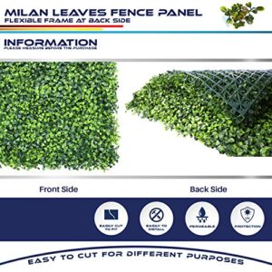 Windscreen4less Artificial Faux Ivy Leaf Decorative Fence Screen 20'' x 20" Boxwood/Milan Leaves Fence Patio Panel 1 Pcs