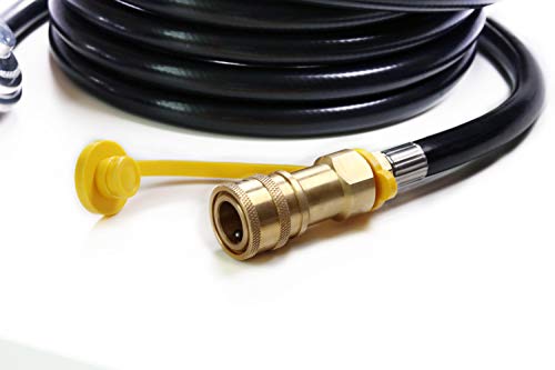 DOZYANT 12 feet Propane Hose with Regulator - 3/8 inch Quick Connect Disconnect Replacement for Mr. Heater F271803 Big Buddy Indoor Outdoor Heater, Type 1 Connection x Quick Connect Fittings