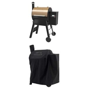 traeger grills pro series 575 wood pellet grill and smoker with bac503 575/22 series full length grill cover