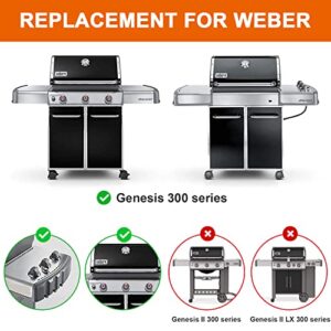 MixRBBQ 19.5 inch Grill Grate Replacement Parts for Weber Genesis 300 S310 S320 S330 E310 E320 E330 EP310 EP320 EP330 Gas Grills, Cast Iron Cooking Grates Replacement Parts for Weber 7524, 7528