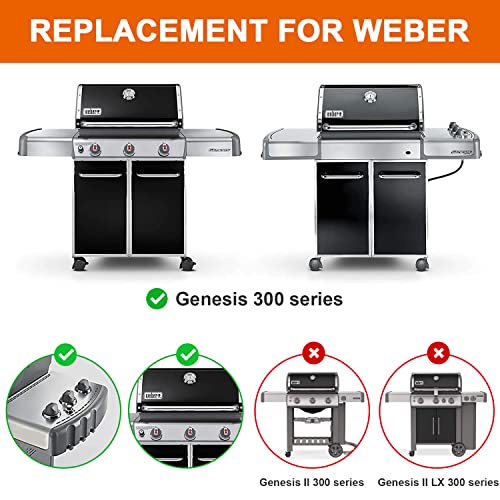MixRBBQ 19.5 inch Grill Grate Replacement Parts for Weber Genesis 300 S310 S320 S330 E310 E320 E330 EP310 EP320 EP330 Gas Grills, Cast Iron Cooking Grates Replacement Parts for Weber 7524, 7528