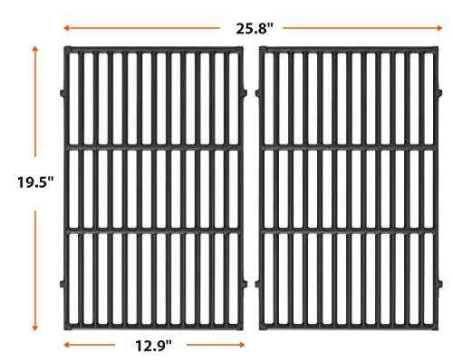 MixRBBQ 19.5 inch Grill Grate Replacement Parts for Weber Genesis 300 S310 S320 S330 E310 E320 E330 EP310 EP320 EP330 Gas Grills, Cast Iron Cooking Grates Replacement Parts for Weber 7524, 7528