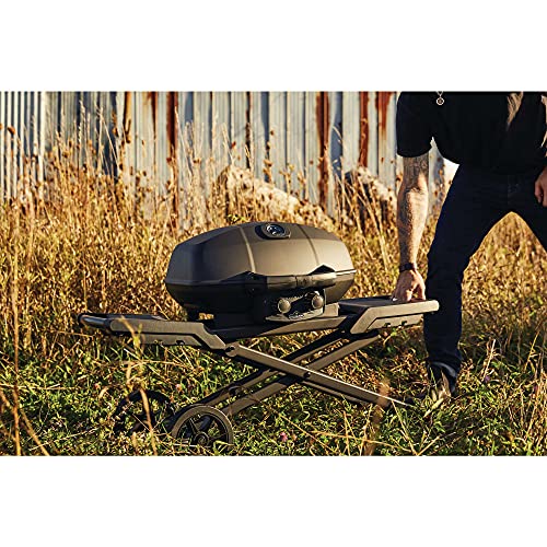 Napoleon PHANTOM TravelQ Portable PRO Propane Gas Grill - PRO285X-PHM - with Scissor Cart, Matte Black, Travel BBQ,