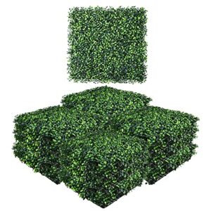 greener 12 pcs 20×20 inch artificial boxwood hedge panel 440 stitches topiary greenery grass wall backdrop greenery boxwood panels privacy screen for party, garden, balcony, backyard outdoor indoor