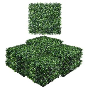 Greener 12 Pcs 20x20 Inch Artificial Boxwood Hedge Panel 440 Stitches Topiary Greenery Grass Wall Backdrop Greenery Boxwood Panels Privacy Screen for Party, Garden, Balcony, Backyard Outdoor Indoor