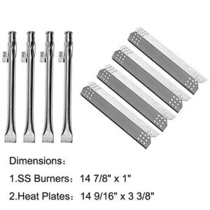 Sunshineey Gas Grill Replacement Parts Kit Stainless Steel Pipe Burner and Heat Plates for Home Depot Nexgrill 720-0830H, 720-0830D Model