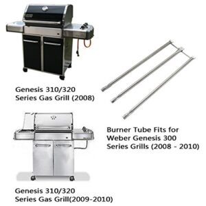 onlyfire Stainless Steel Burner Tube Set Fits for Weber Genesis 300 Series Grills (2008-2010), 34-1/4" Long