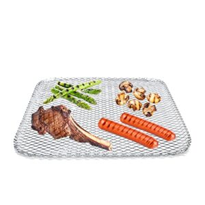qualkits disposable grill topper (10 pack), 16×12 rectangular grill mat, vegetable and meat grill tray for outdoor bbq grill, disposable grilling liners