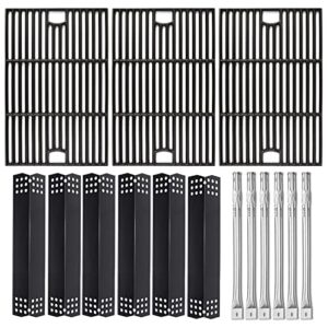 hisencn grill parts kit for home depot nexgrill 6 burner 720-0896e, 720-0896b, 720-0896c gas grill, stainless steel grill burners, heat plates tent shields flame tamers, cooking grates grid