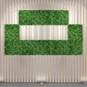 ecoopts 20″ x 20″ artificial grass wall faux boxwood panel privacy ivy fence screen decoration for backyard garden home outdoor indoor, ivy, 6 packs