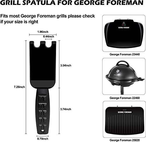 XYK 2 Pack Grill Spatula Scraper for George Foreman Indoor Grills and Other Indoor Grills with Grooves, Heat Resistant Cleaner Tool, Comfortable Grip