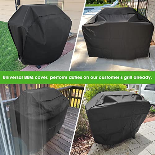 Mightify Grill Cover 55-Inch, Heavy Duty Waterproof Gas Grill Cover, Outdoor Fade & UV Resistant Barbecue Cover, All Weather Protection BBQ Grill Cover for Weber, Brinkmann, Char Broil Grills, etc