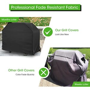 Mightify Grill Cover 55-Inch, Heavy Duty Waterproof Gas Grill Cover, Outdoor Fade & UV Resistant Barbecue Cover, All Weather Protection BBQ Grill Cover for Weber, Brinkmann, Char Broil Grills, etc