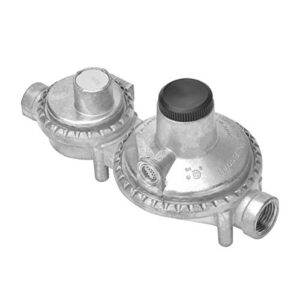 only fire horizontal two stage propane regulator, inlet 1/4″ female npt and outlet 3/8″ female npt