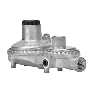 only fire Horizontal Two Stage Propane Regulator, Inlet 1/4" Female NPT and Outlet 3/8" Female NPT