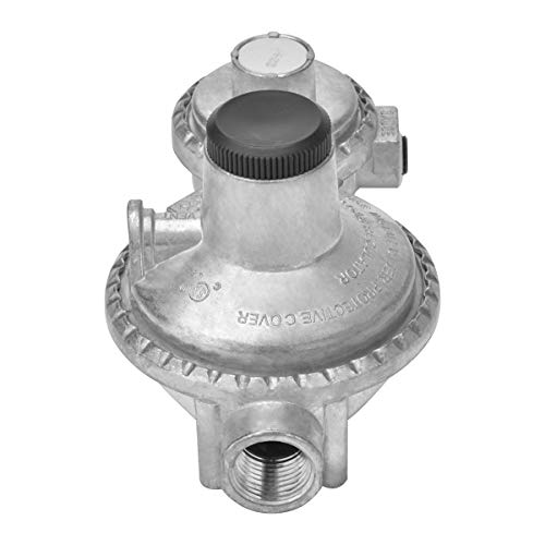 only fire Horizontal Two Stage Propane Regulator, Inlet 1/4" Female NPT and Outlet 3/8" Female NPT