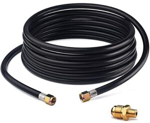 20ft propane hose with 3/8″ female flare for gas grill, rv, fire pit, heater, with a pipe fitting 3/8″ flare x 1/8″ mnpt