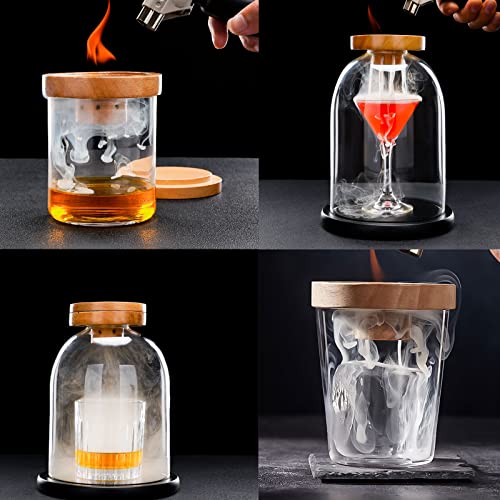 Cocktail Smoker Kit with Torch,4 Flavors of Wood Smoker Chips and Bourbon,with for Whiskey and Old Fashioned Drinks Smoker Infuser kit,Fine Whiskey Gift for Men,Dad,Husband,Anniversary(No Butane)