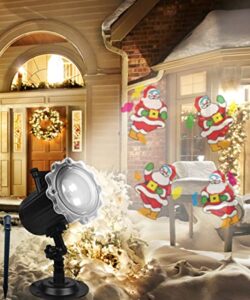 cincirui santa claus projector lights for christmas decor, ip 65 waterproof light projector outdoor indoor holiday projector lights for xmas party wedding garden yard landscape patio wall decoration