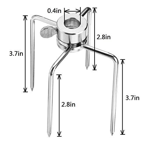 N & N 304 Stainless Steel Rotisserie Meat Forks(1-Pair) - Fits 3/16-Inches Hexagon, 1/4-Inches Square & 3/8-Inches Round Rotisserie Spit Rods