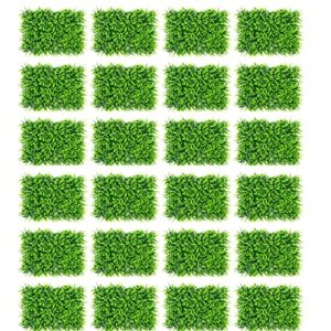 bestcomfort 24pcs 24 inchesx16 inches artificial boxwood panels, 64 sq.ft topiary hedge plant privacy screen, patio garden privacy fence screen (24, inches), bcomfort-70778-2op